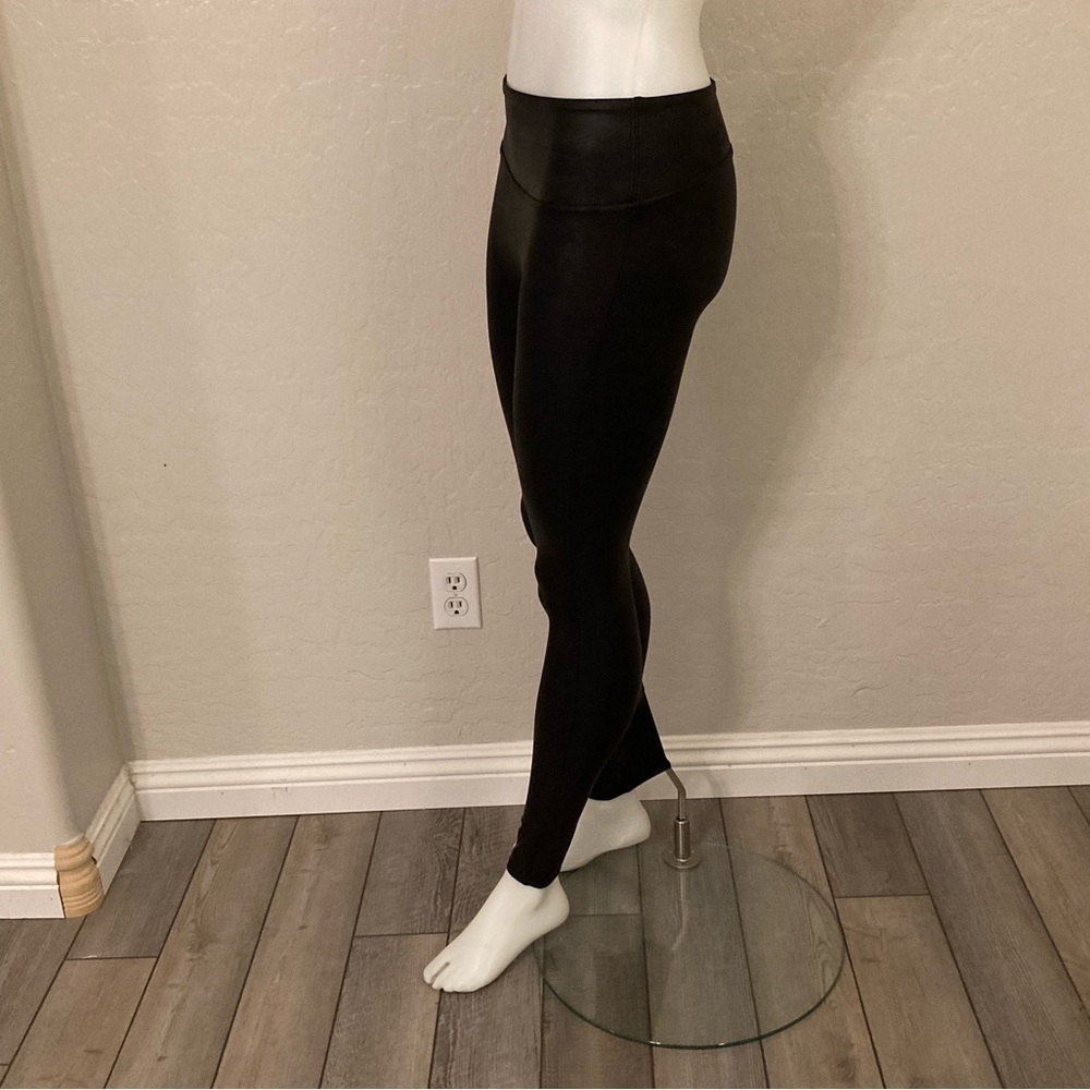 SPANX Black Faux Leather Leggings Small - Picture 9 of 12